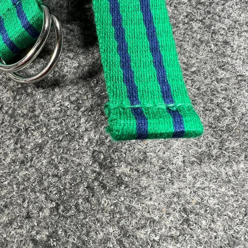 Polo Ralph‎ Lauren Belt Youth Boys Green Blue Striped Woven D Ring 27 Inch